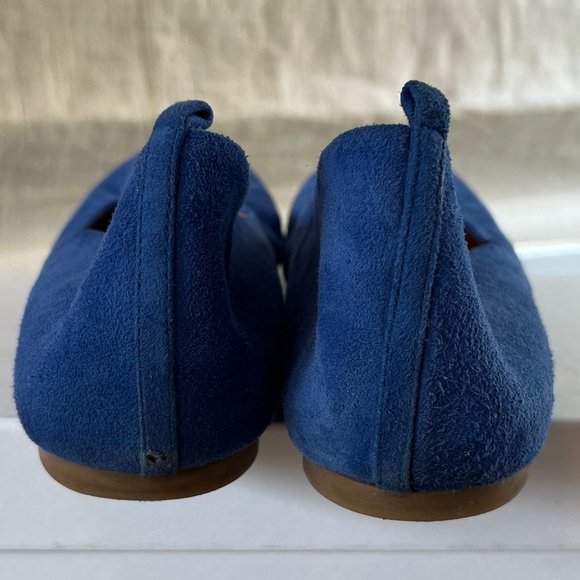 J Crew Cece Cobalt Blue Suede Flats - Picture 6 of 7